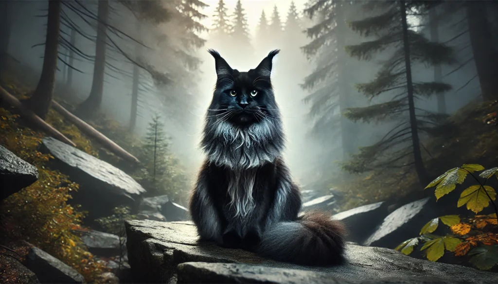 Black Smoke Maine Coon Cat
